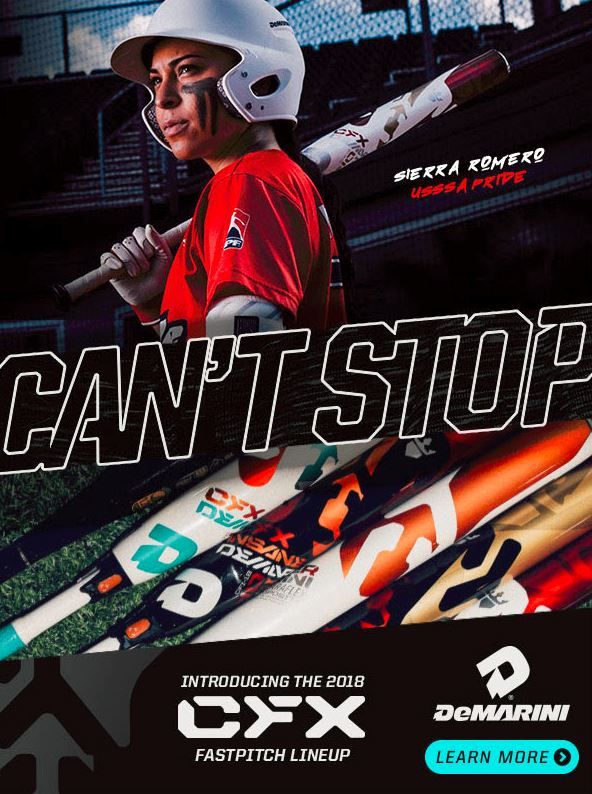 Promotional poster featuring Sierra Romero for the CFX bat by DeMarini