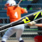A Demarini zenith softball bat in front of a soft ball game