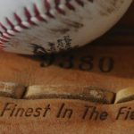 Close up shot of a baseball glove